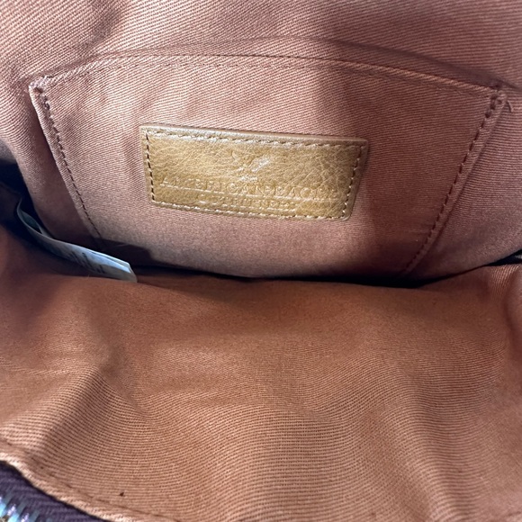 American Eagle Outfitters Tassel Crossbody Bag Brown Burgundy - Picture 3 of 11